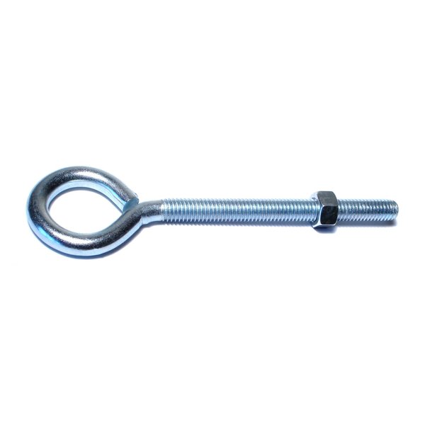 Midwest Fastener Eye Bolt 3/8"-16, 16 in Shank, Steel, Zinc Plated, 10 PK 51715